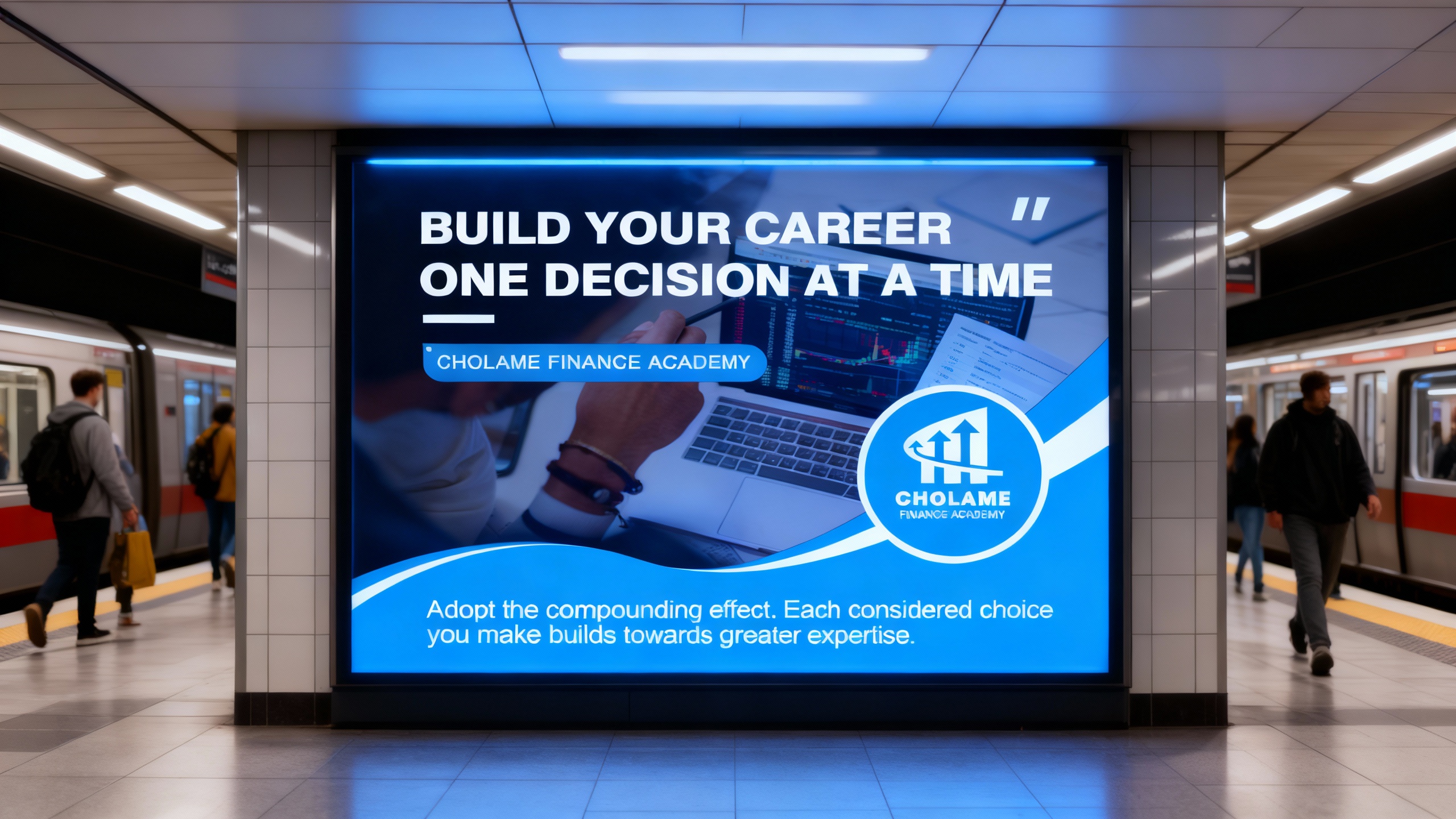 Cholame Finance Academy branded finance education display
