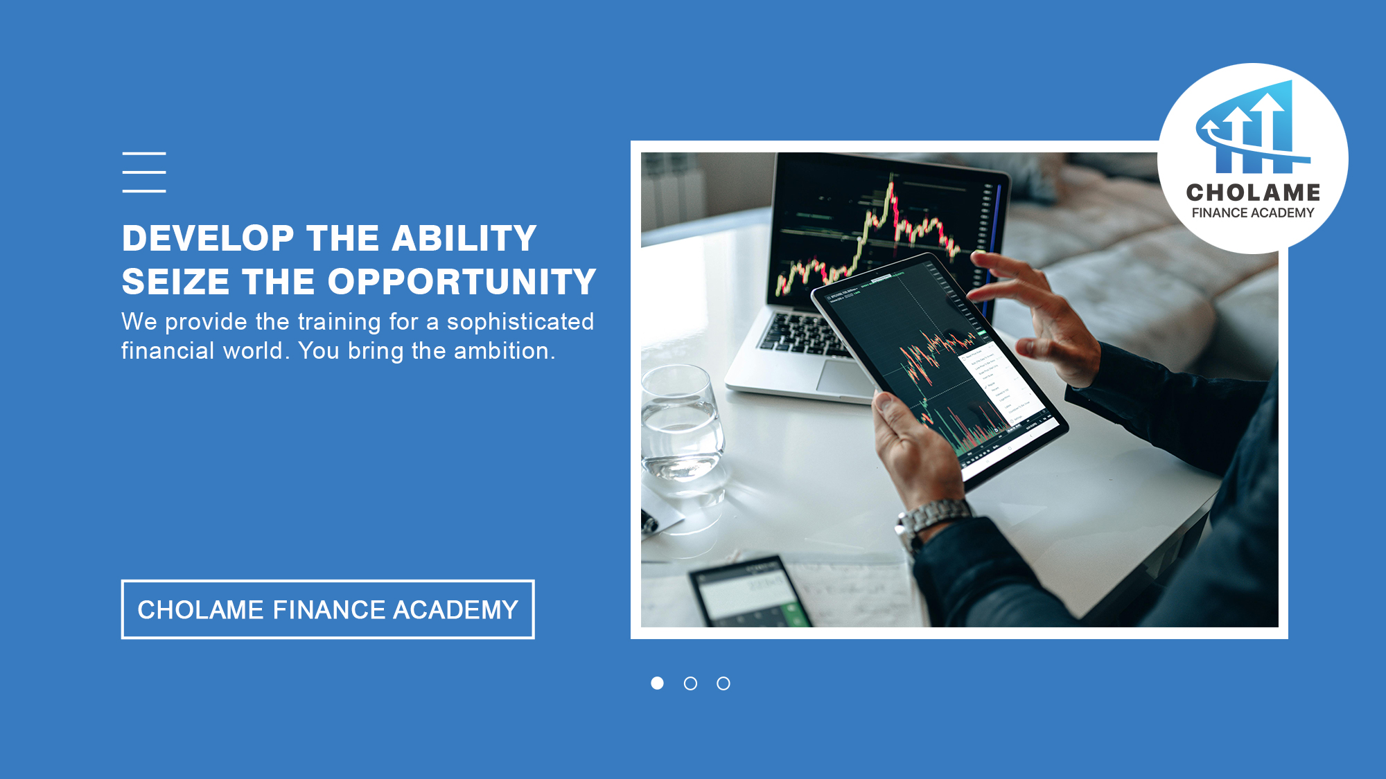 Cholame Finance Academy market analysis and investment education visual